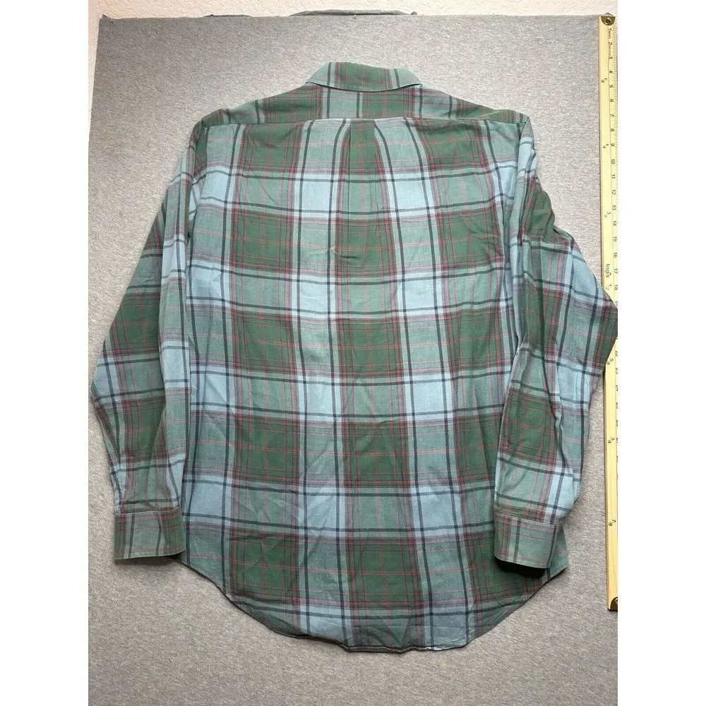 Polo Ralph Lauren Men's XL Green‎ & Blue Red Plaid Long Sleeve Shirt Pony